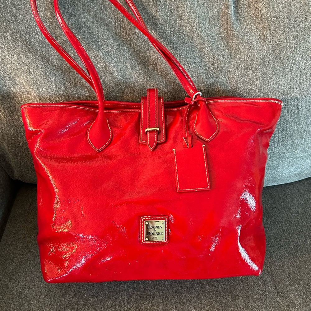 Dooney and Bourke Red Patent Leather Tote